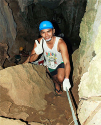 caving